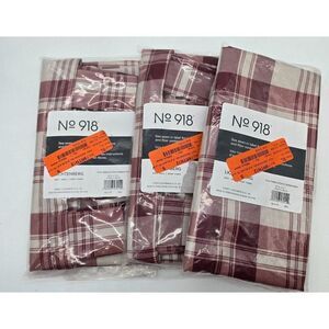 Set of 3 Plaid Red & White Valance Curtain No 918 Lichtenberg 52" X 14" Cotton B